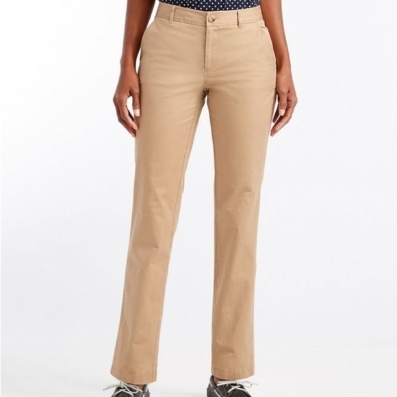 LLBean Ultimate Chinos, Favorite Fit Straight-Leg Pants Womens Plus Size 14 - Picture 1 of 8